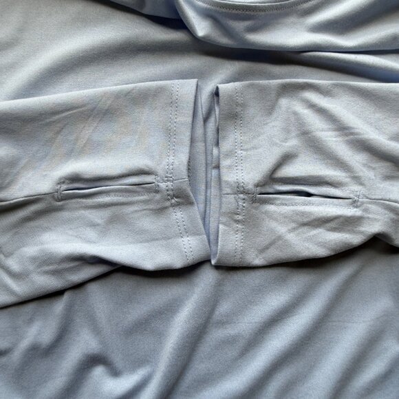 Layer 8 Light Blue Long Sleeve Athletic Shirt w/ Thumbholes Womens Size XL - Picture 4 of 6